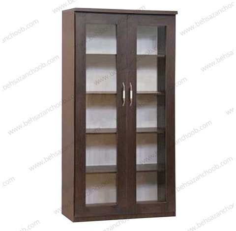 کتابخانه درب شیشه ای فرم دار KB 530